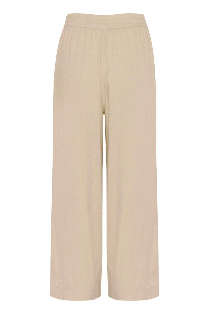 KA Milia Cropped wide hør pants - beige