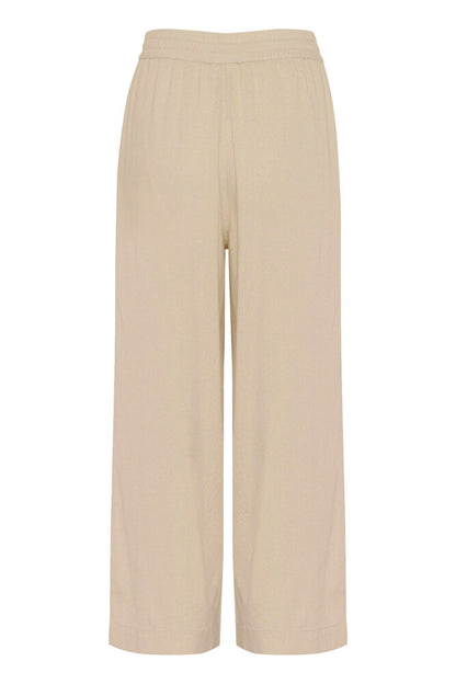 KA Milia Cropped wide hør pants - beige