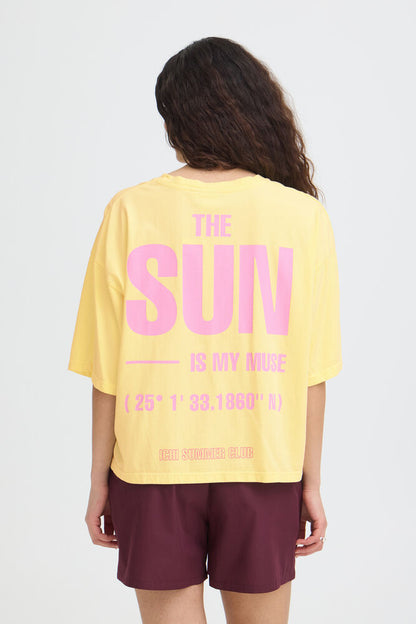IC NICA SS4 - T-shirt - gul m/pink print