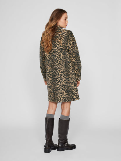 VL Vichia L/S Leopard Shirt Dress