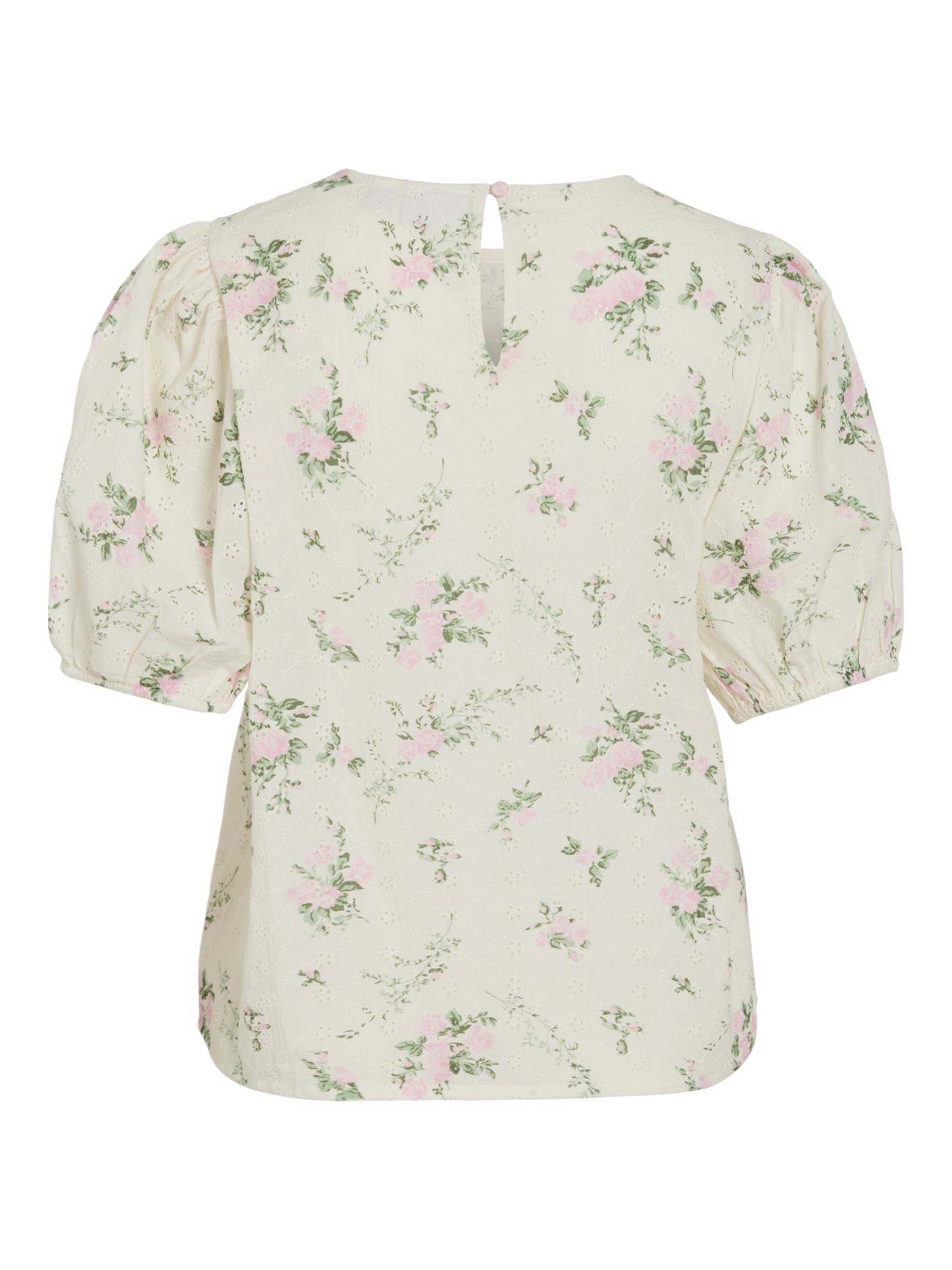 VL VIMIADA O-NECK 2/4 TOP - cream m/blomsterprint