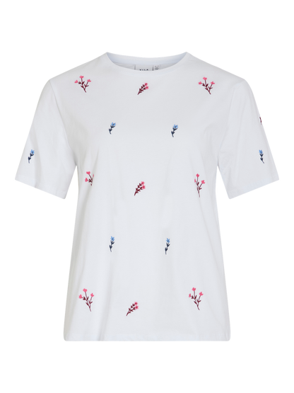 VL VISANAYA S/S T-shirt - hvid m/farvede blomster