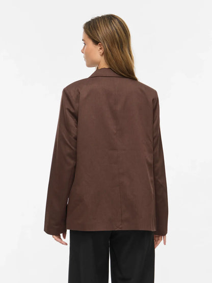 VL VIBELLA L/S BLAZER - BRUN