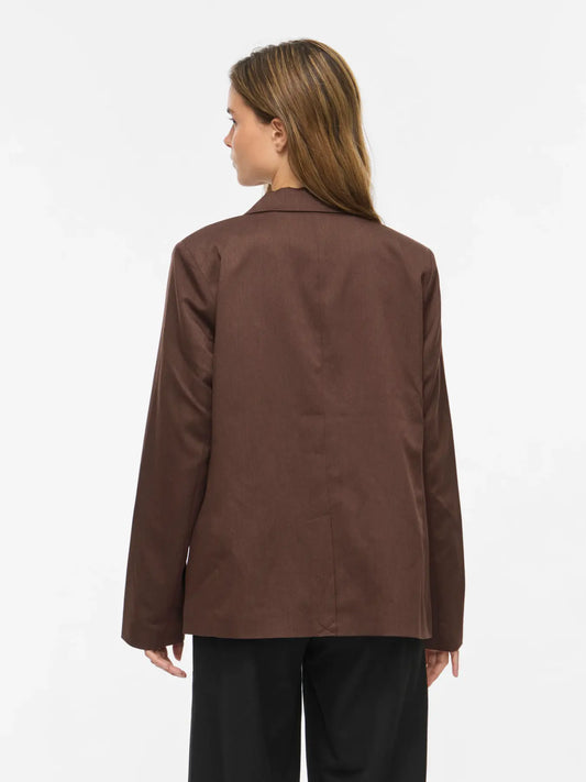 VL VIBELLA L/S BLAZER - BRUN