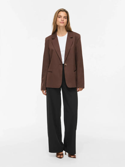 VL VIBELLA L/S BLAZER - BRUN