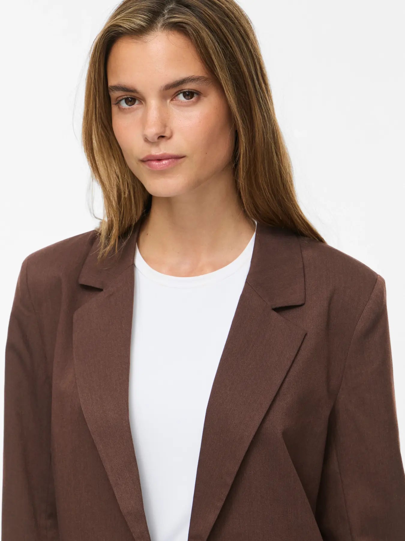 VL VIBELLA L/S BLAZER - BRUN