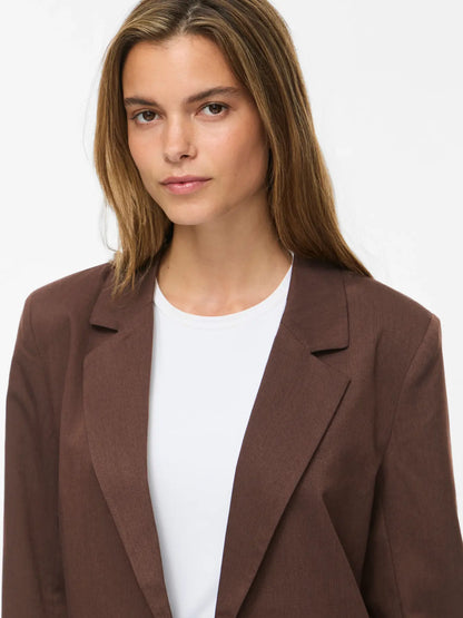 VL VIBELLA L/S BLAZER - BRUN