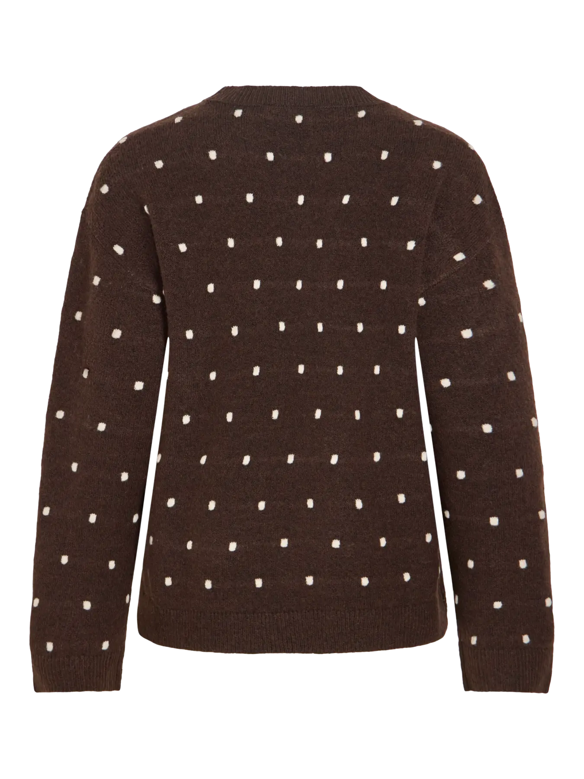 VL VILIGA L/S O-NECK DOT KNIT - Coffee Bean BIRCH DOTS