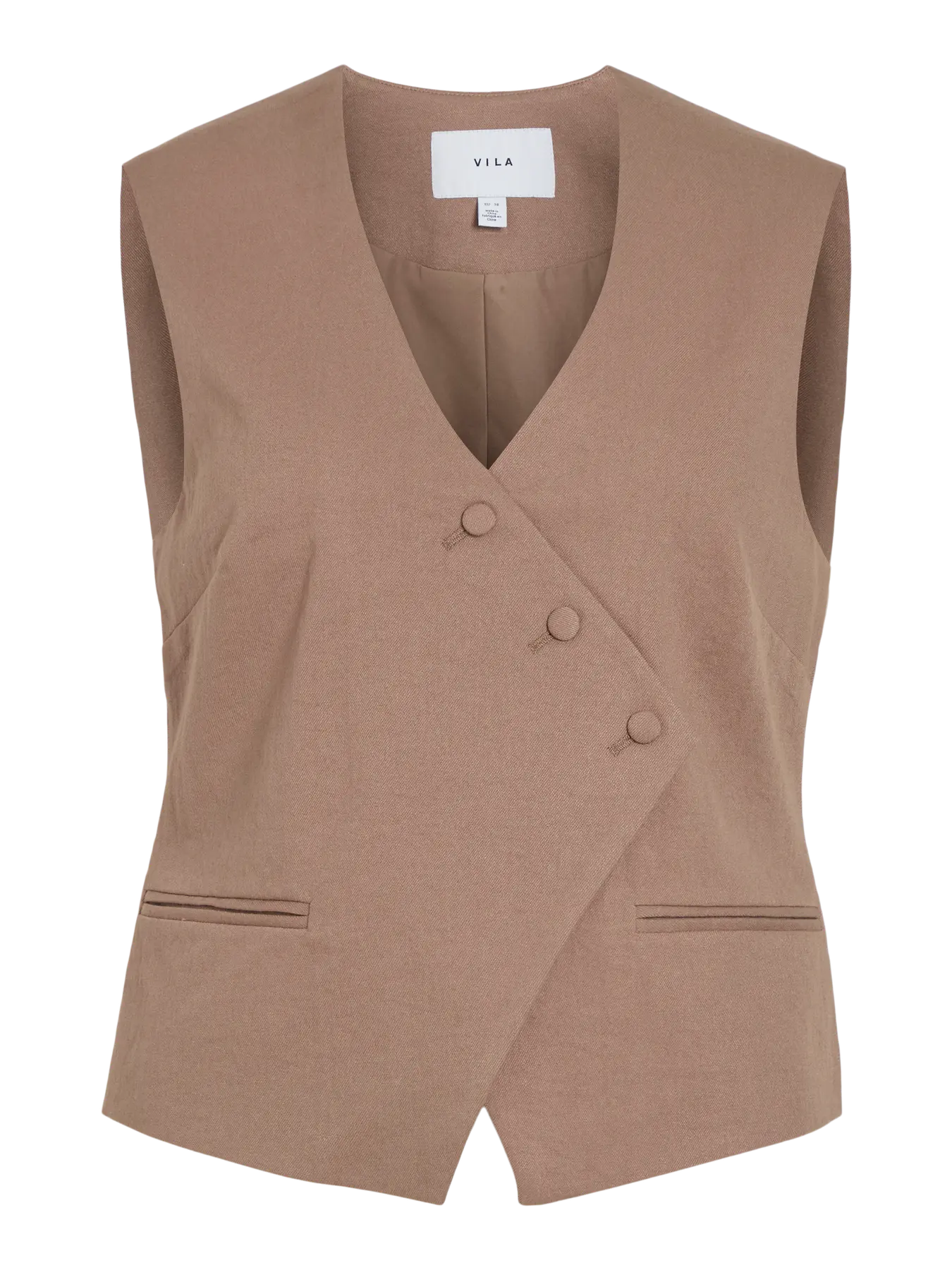 VL VIFLEA S/L TAILORED VEST - brun