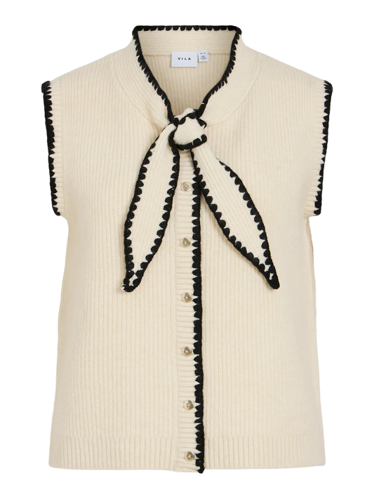 VL VICELESTE S/L TIE KNIT TOP/RF