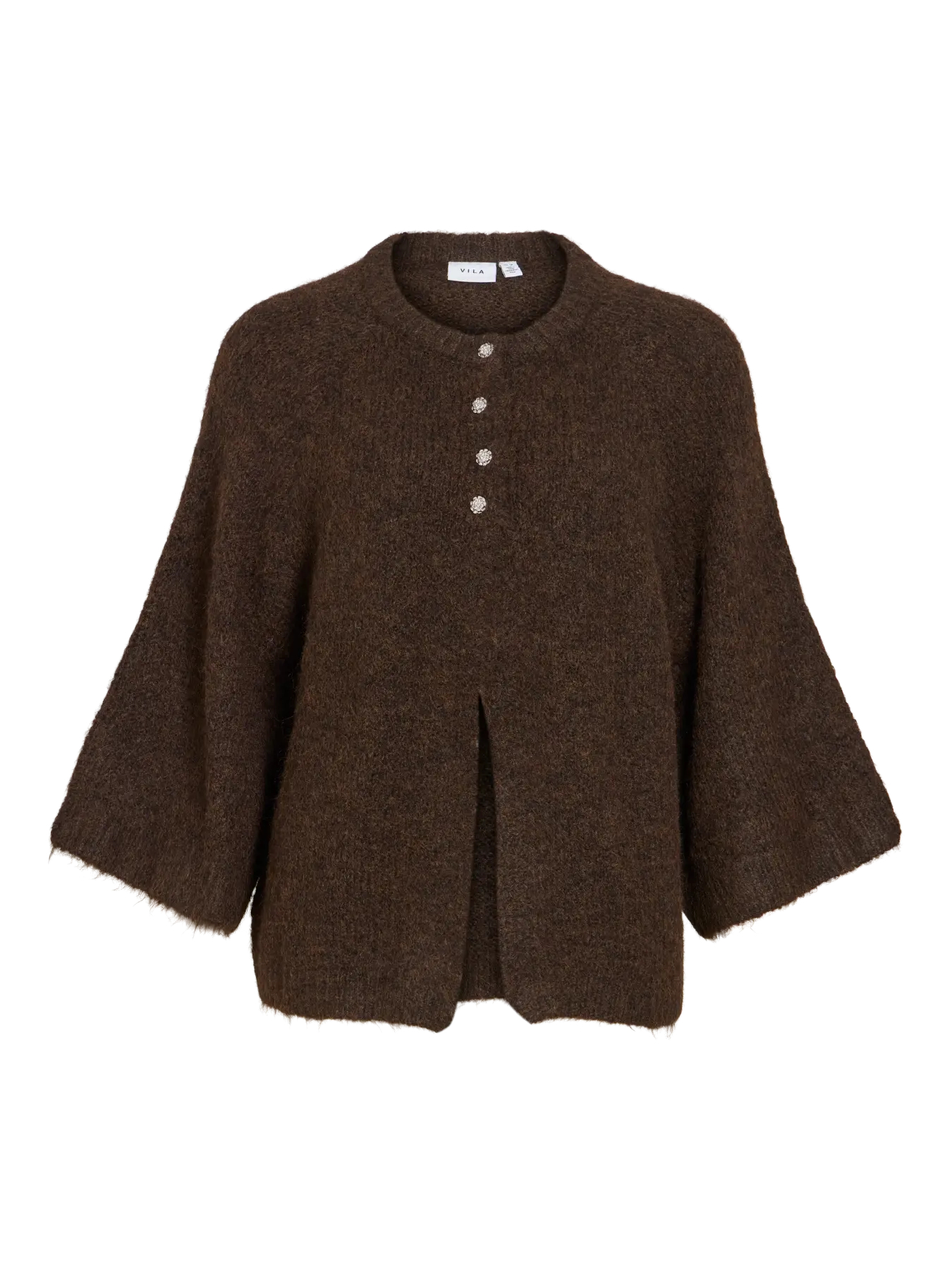 VL VIBOWS 3/4 KNIT CARDIGAN - COFFEE BEAN BRUN