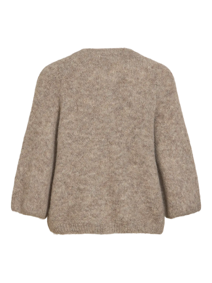 VL VIBOWS 3/4 KNIT CARDIGAN - Natural melange