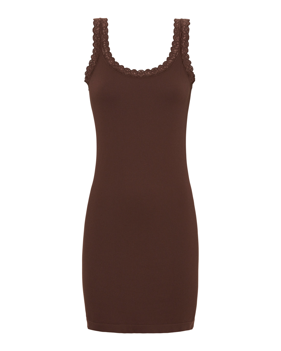 TS Frida Rib Top - lang model - Cioccolato