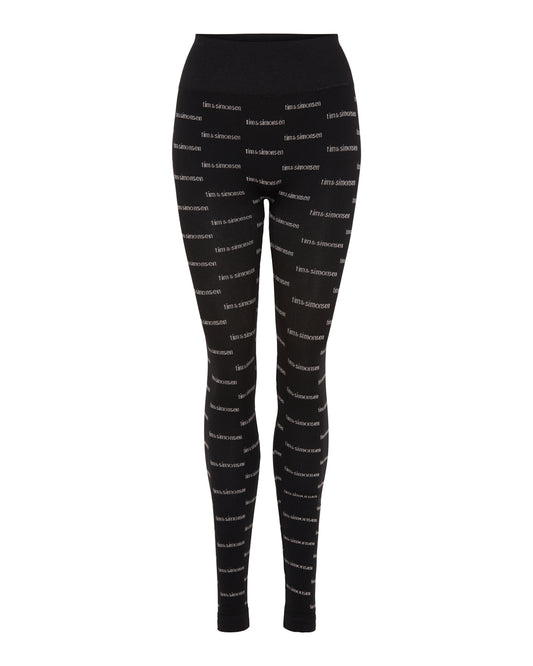 TS Leggins med logo - sort - One Size