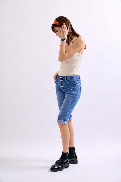 PdJ Shorts - lange - denim blå - 1268 B