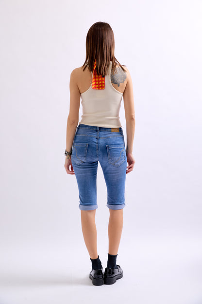 PdJ Shorts - lange - denim blå - 1268 B
