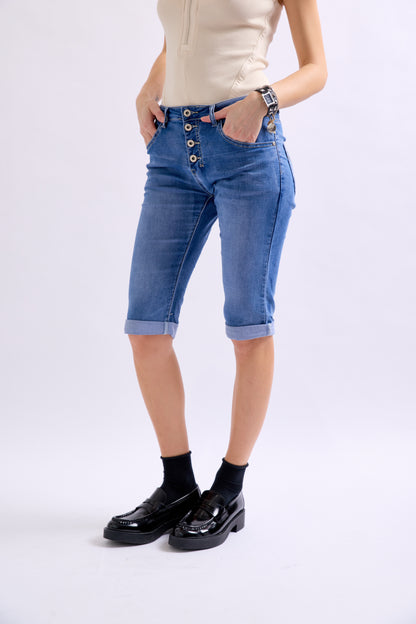 PdJ Shorts - lange - denim blå - 1268 B