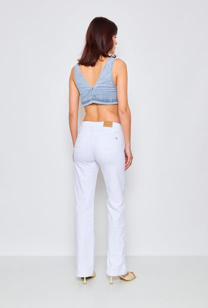 PdJ bukser - hvid denim m/lommer