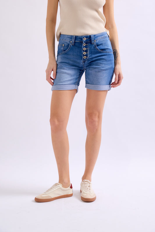 PdJ shorts - denim mellemblå