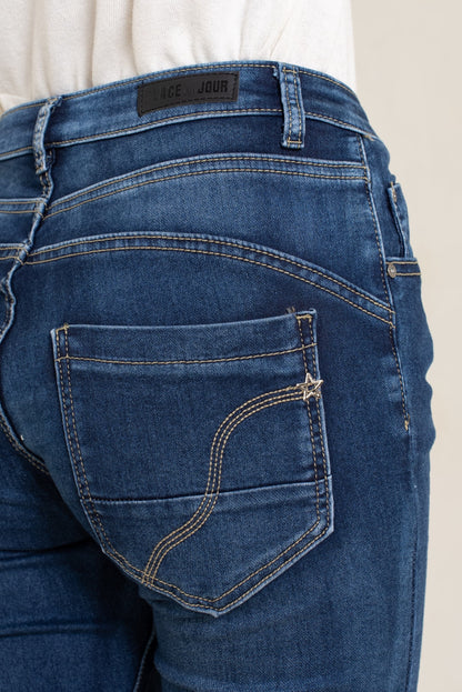 PdJ Bukser , mørke blå - stræk og 4 knappe - 90109-E