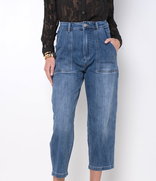 PdJ bukser - mellem blå - løs i look - 98660 - jean blue