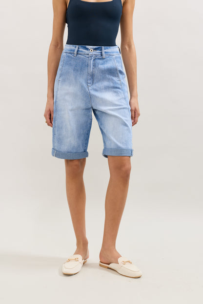 PdJ Shorts lange - lys denim og m/opsmøg - 1957