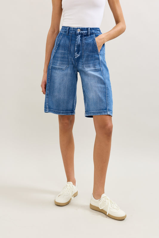 PdJ Shorts lange - mellem blå denim - 1963