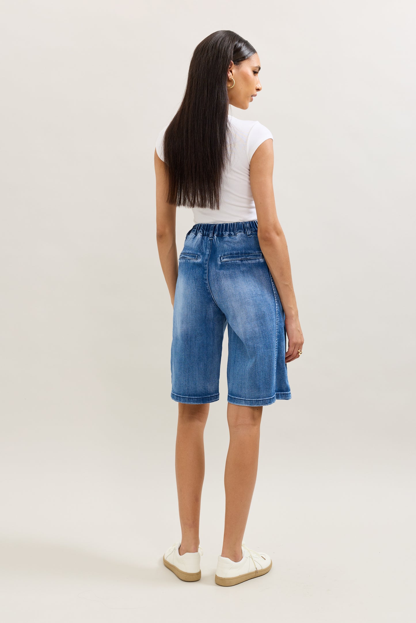 PdJ Shorts lange - mellem blå denim - 1963