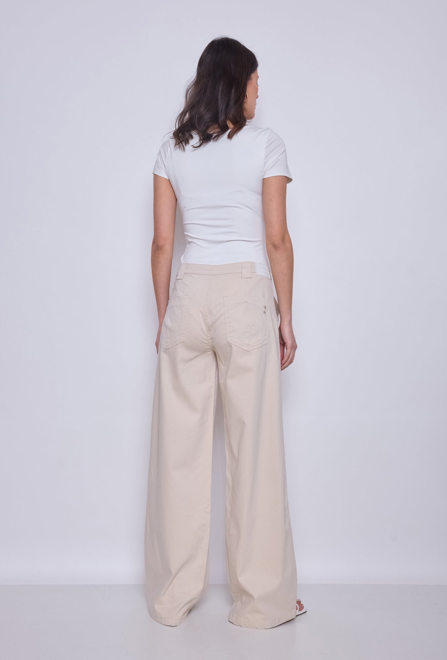 PdJ Bukser - beige m/brede ben og løs i looket - 98718 beige