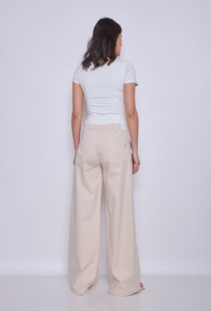 PdJ Bukser - beige m/brede ben og løs i looket - 98718 beige