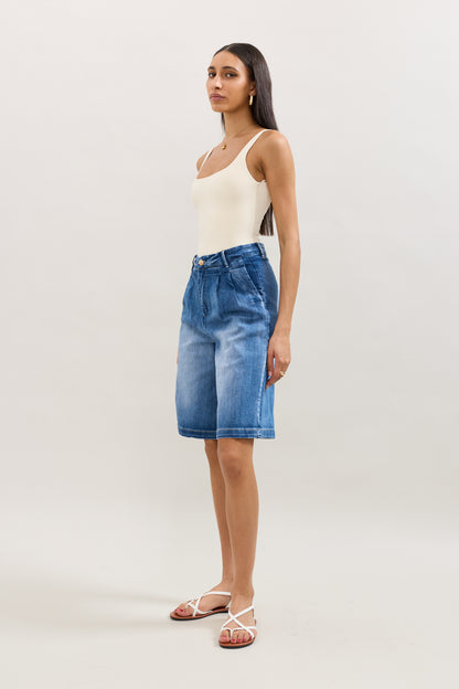 PdJ Shorts lange - mellem blå denim - 1953 L