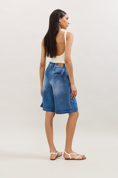 PdJ Shorts lange - mellem blå denim - 1953 L