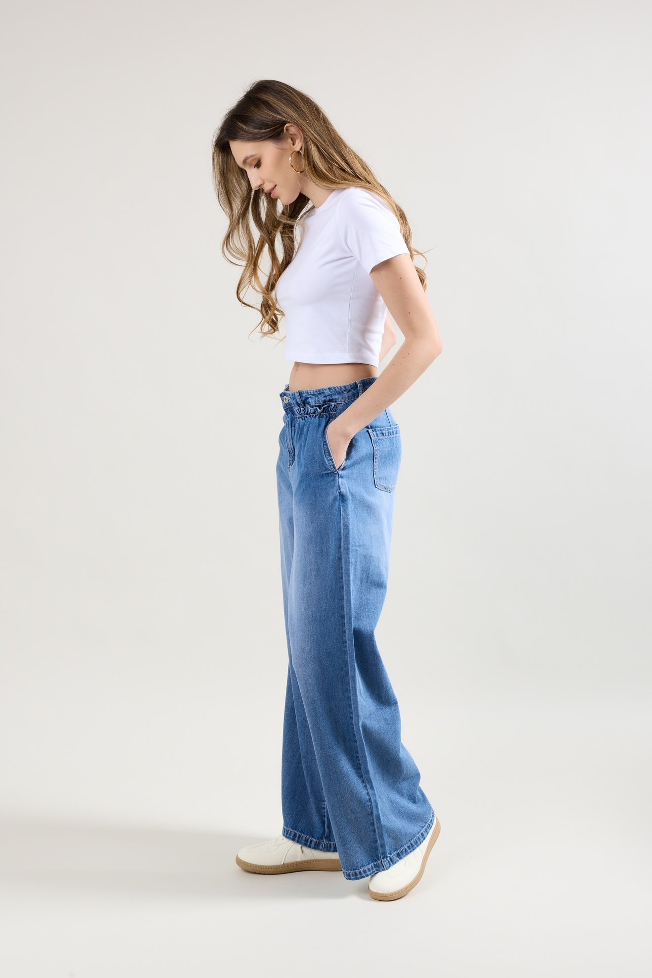 PdJ bukser - mellem blå denim - løs i looket - 98895 L