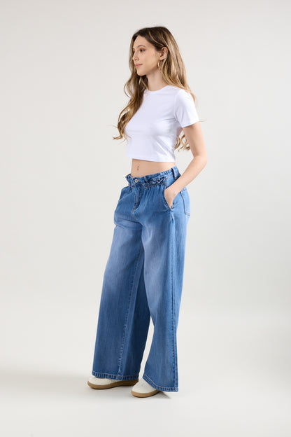 PdJ bukser - mellem blå denim - løs i looket - 98895 L