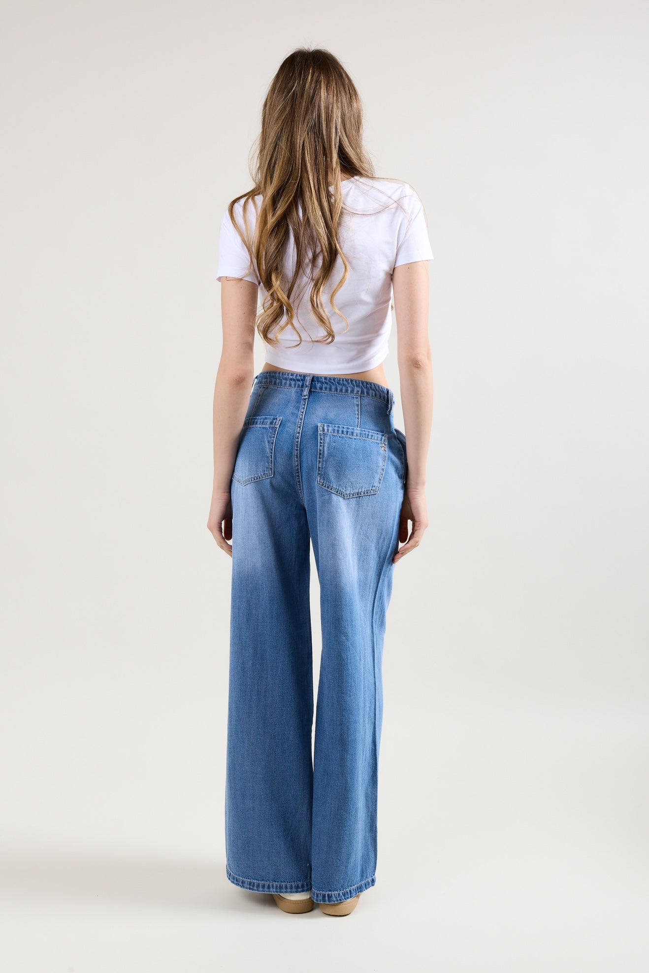 PdJ bukser - mellem blå denim - løs i looket - 98895 L