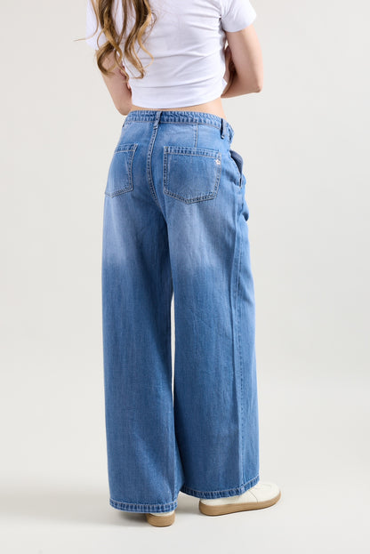 PdJ bukser - mellem blå denim - løs i looket - 98895 L