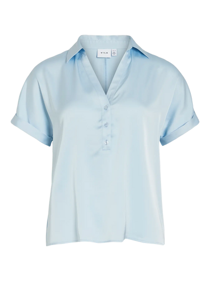 VIENNA RAVENNA S/S TOP -Nantucket Breeze blå