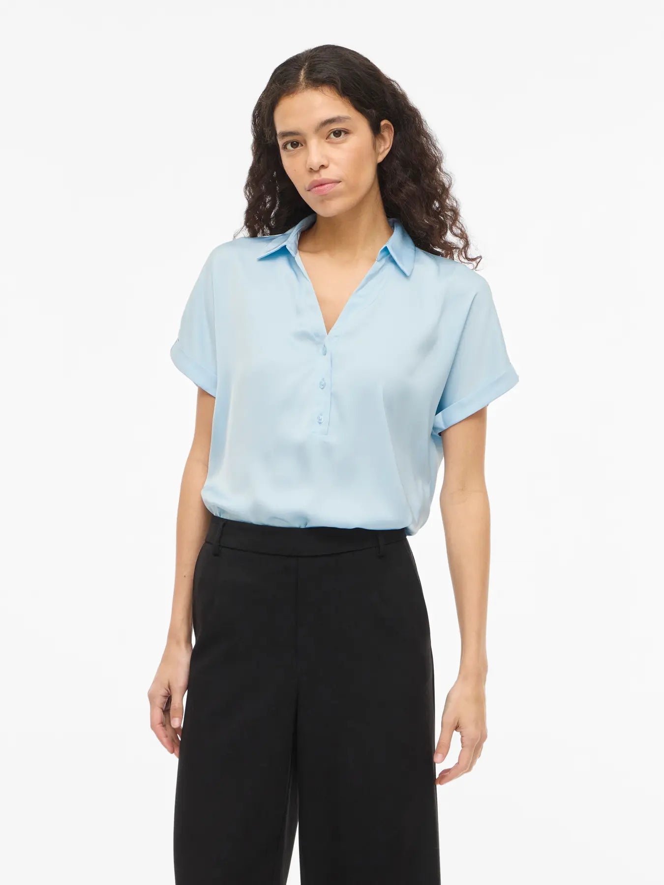 VIENNA RAVENNA S/S TOP -Nantucket Breeze blå