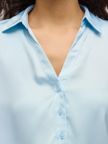 VIENNA RAVENNA S/S TOP -Nantucket Breeze blå