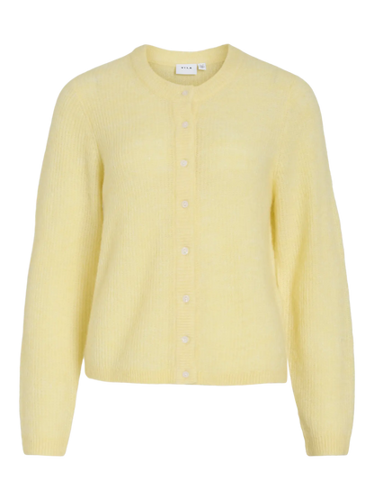 VL VILORY O-NECK L/S KNIT CARDIGAN - gul