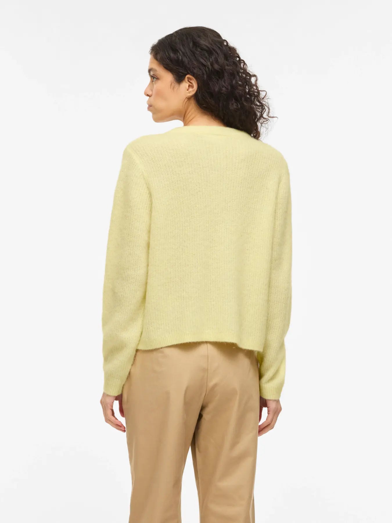 VL VILORY O-NECK L/S KNIT CARDIGAN - gul