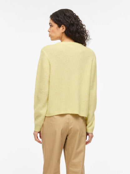 VL VILORY O-NECK L/S KNIT CARDIGAN - gul