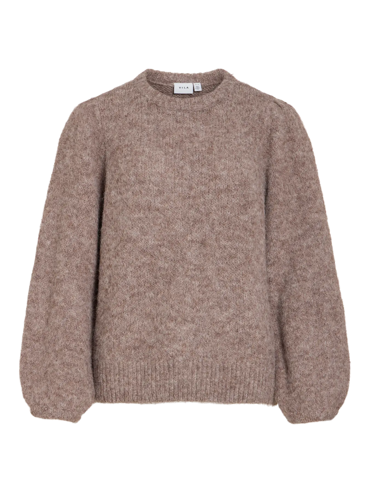 VL VIBOWS L/S PUFF KNIT - DARK NATURAL MELANGE