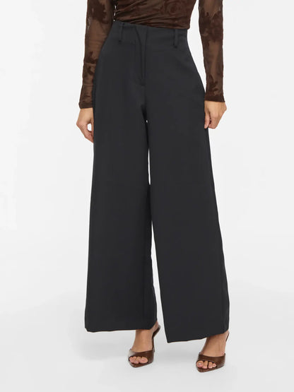 VL VIFRIMO HW TAILORED PANT - BLACK
