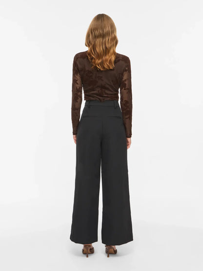 VL VIFRIMO HW TAILORED PANT - BLACK