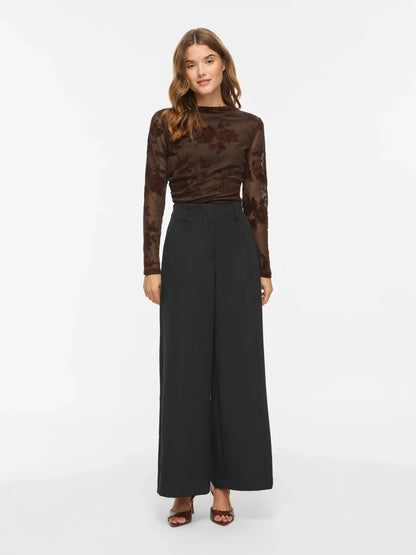 VL VIFRIMO HW TAILORED PANT - BLACK