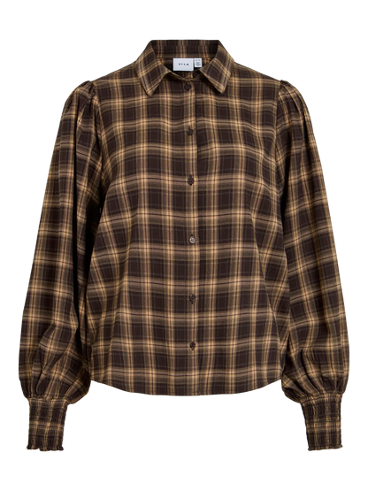 VL VILENE CHECK L/S SHIRT - BRUN TERN