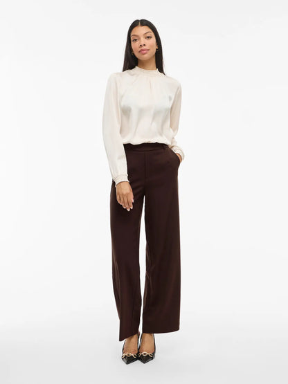 VL VIVARONE HW WIDE PANT - chokolate