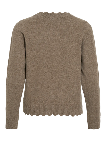 VL VINIKOLINA V-NECK L/S KNIT CARDIGAN - brun