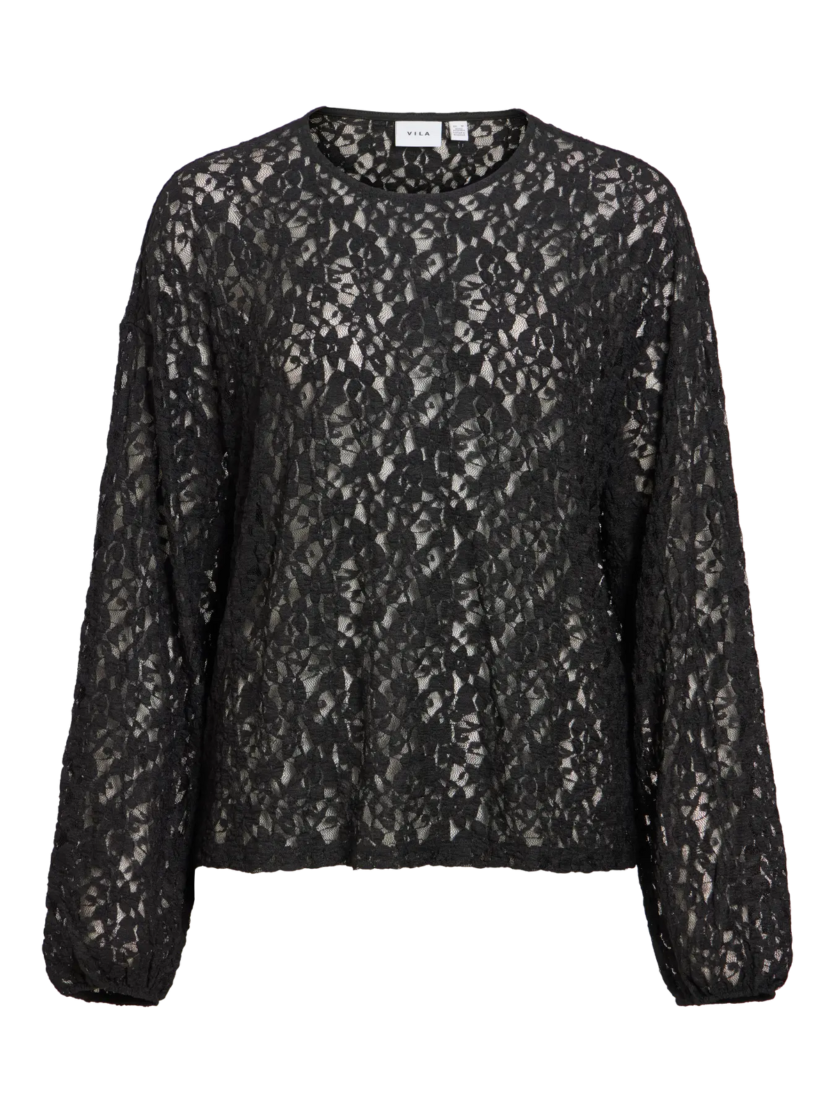 VL VIALDEIA O-NECK L/S Bluse - sort